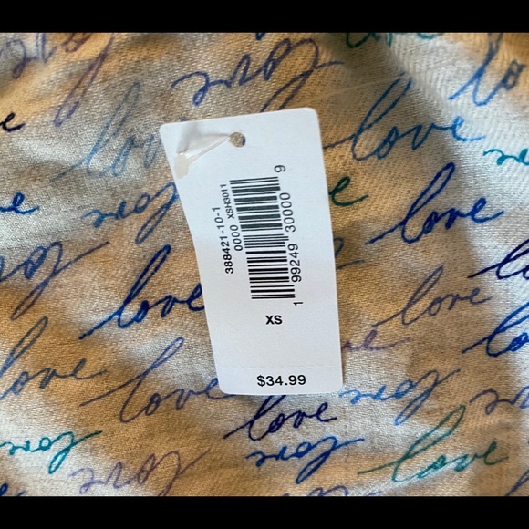 LOVE BY GAP gray pajama pants with love down the pants NWT M - Picture 5 of 9